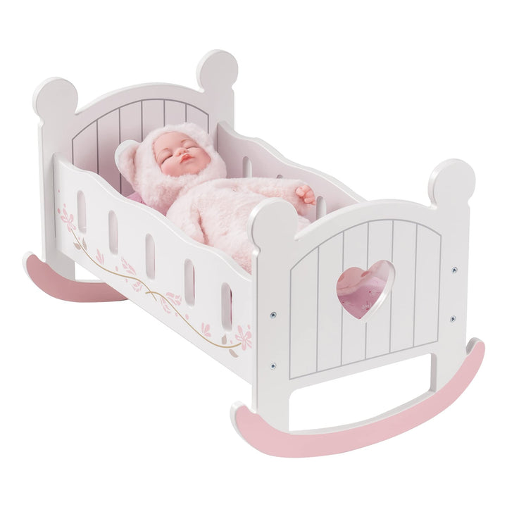 🌟Wooden doll rocking cradle – Gentle and smooth movement, high quality wood, safe and sturdy, perfect for baby to play with dolls every day🌟 (Free shipping🚚)