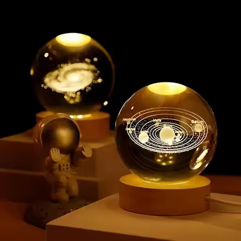 🎁✨  Galaxy Crystal Ball Lamp 🔮, 3D Planet Moon Lamp 🌙, Home Decoration 🏠